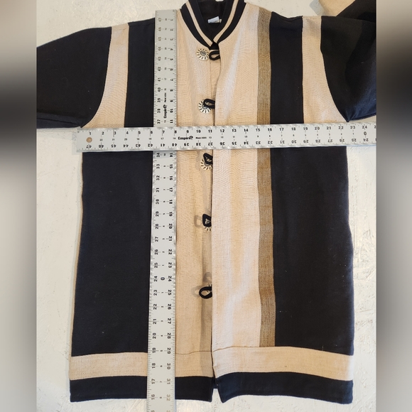 Venus imports duck canvas hemp cotton  blend jacket black cream Unisex Oversized - Picture 11 of 11